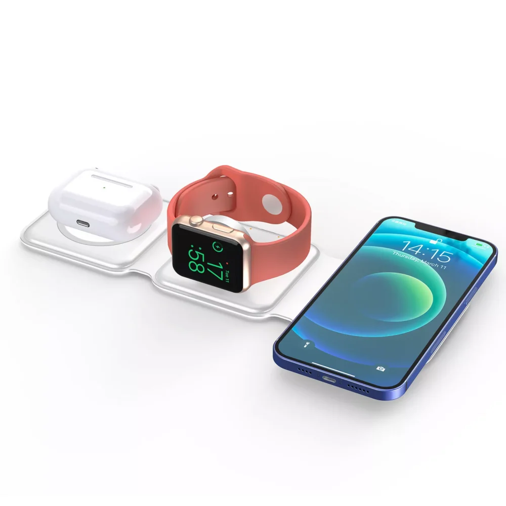 Kabellose Ladestation 3 in 1 Für iPhone 12 13 14 15 AirPod iWatch