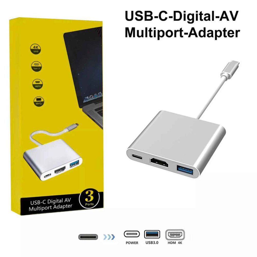 USB-C HUB Digital AV Multi Port Adapter USB 3.1 Type-C to 1 HDMI 4K